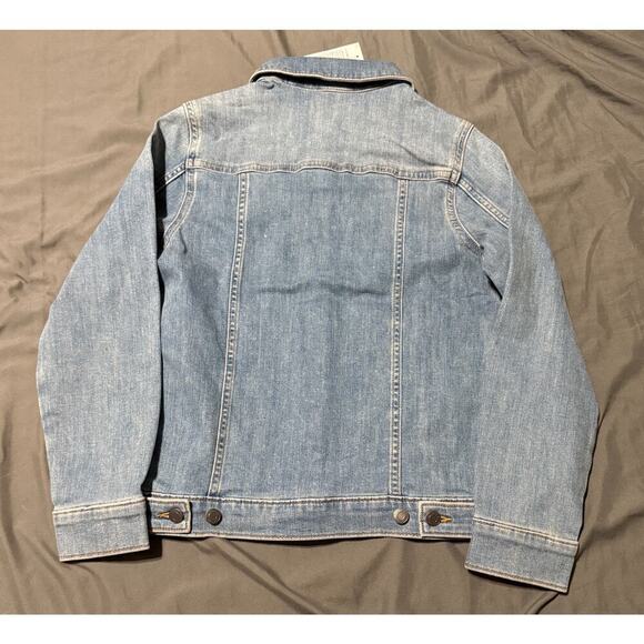 NWT Lands’ End Girl Denim Trucker Jacket Medium Wash Lightweight Classic - Picture 3 of 5